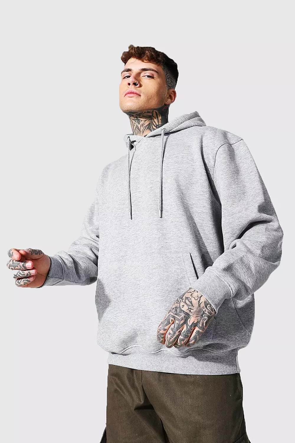 Grey hot sale oversized hoodie